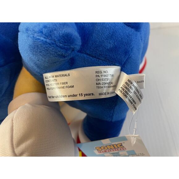 SONIC And Friends Sonic The Hedgehog Sleeping Large Plush 15" Doll Sega New Soft - Picture 10 of 13